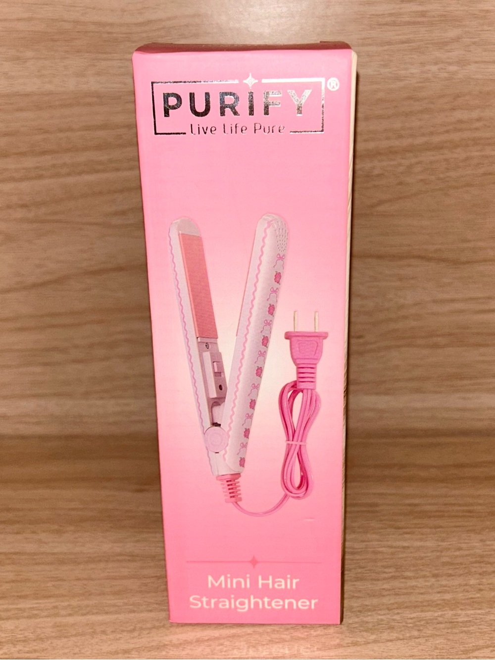 Purify Pink Bow Mini Hair Straightener